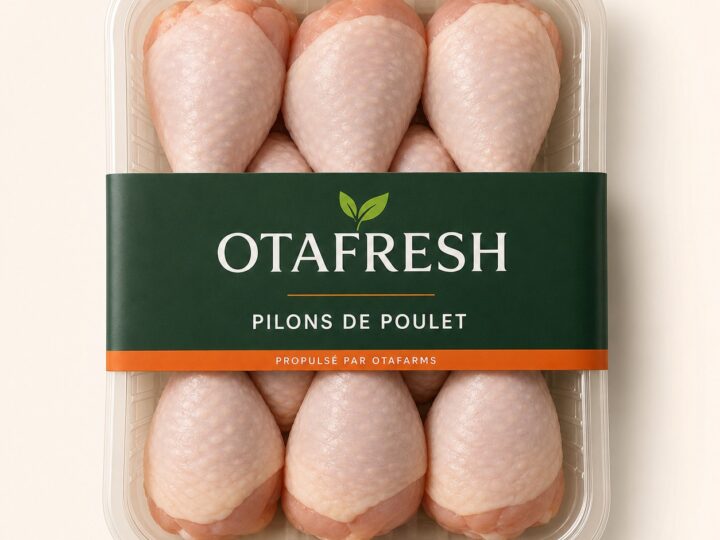 Pilons de poulet OTAFRESH emballés en français et propulsés par OTAFARMS