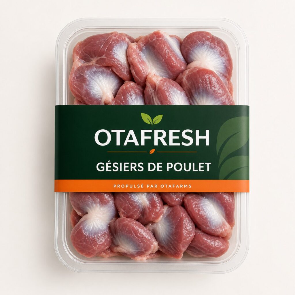 Gésiers de poulet OTAFRESH emballés en français et propulsés par OTAFARMS